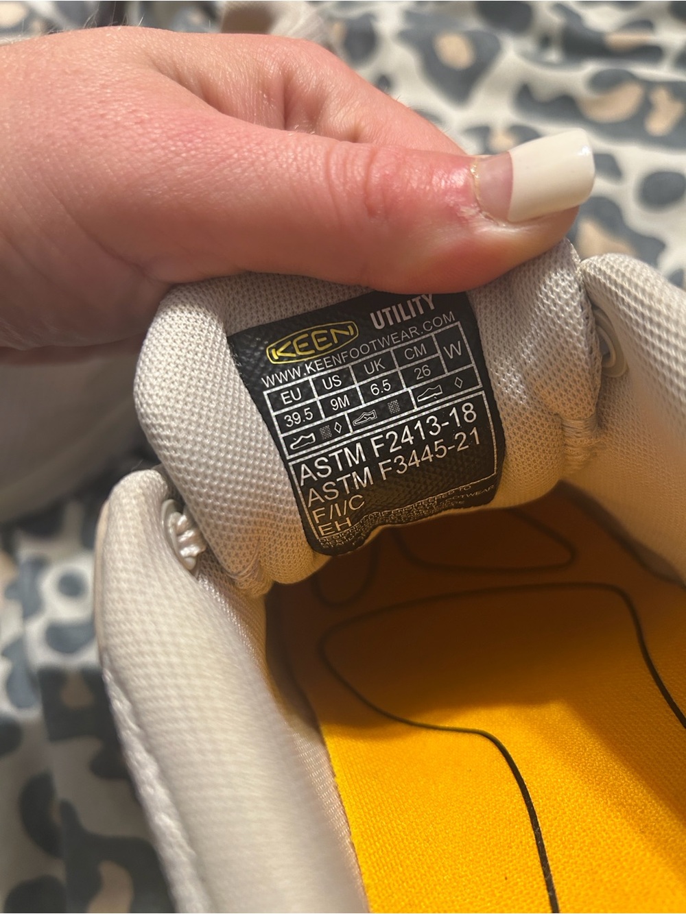 Keen Light Beige Utility Work Shoe with Yellow Insole - Picture 2 of 4